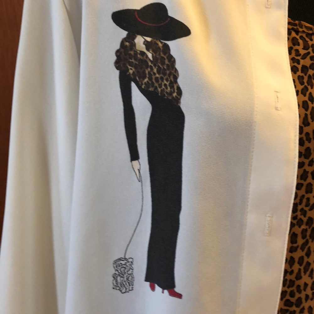 2 piece cool blouse & leopard tank L